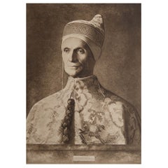 Original Antique Print of A Doge of Venice After Giovanni Bellini. C.1900