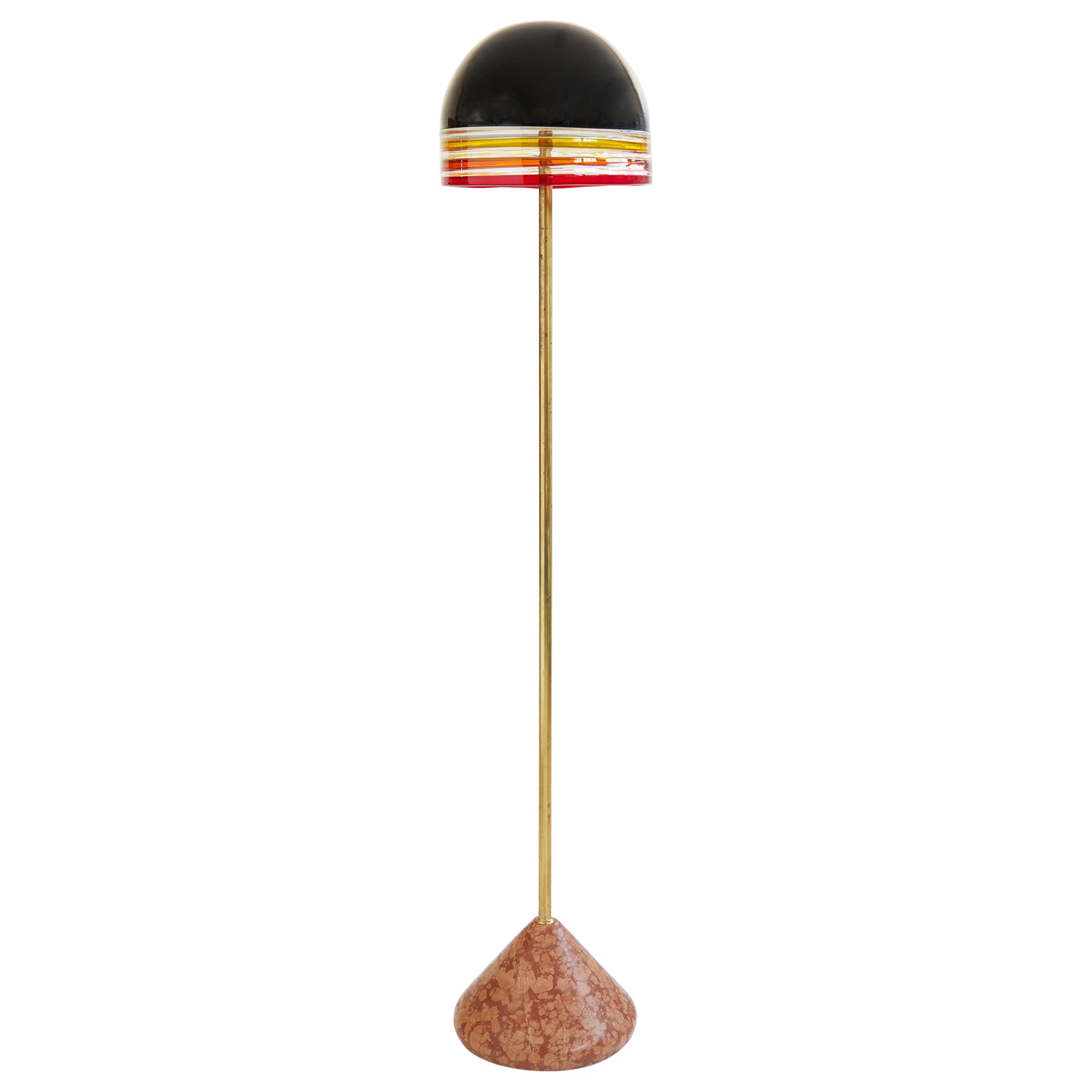 Murano glass "Febo" floor lamp by Roberto Pamio for Leucos Italy c. 1975 For Sale