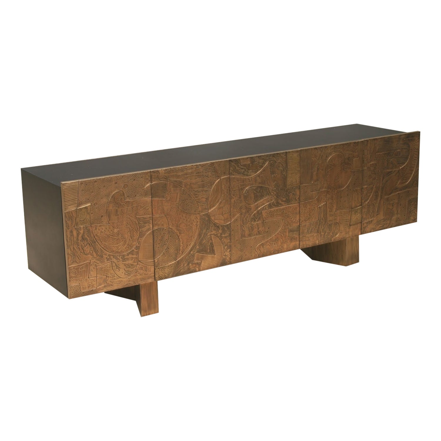 Front Plated in Acid-Etched Copper 5D Cabinet by Brutalist Be For Sale