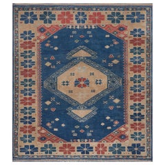 Handgewebter floraler türkischer Teppich aus Wolle