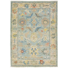 Room Size Sultanabad Wool Rug with Contemporary Floral Motif