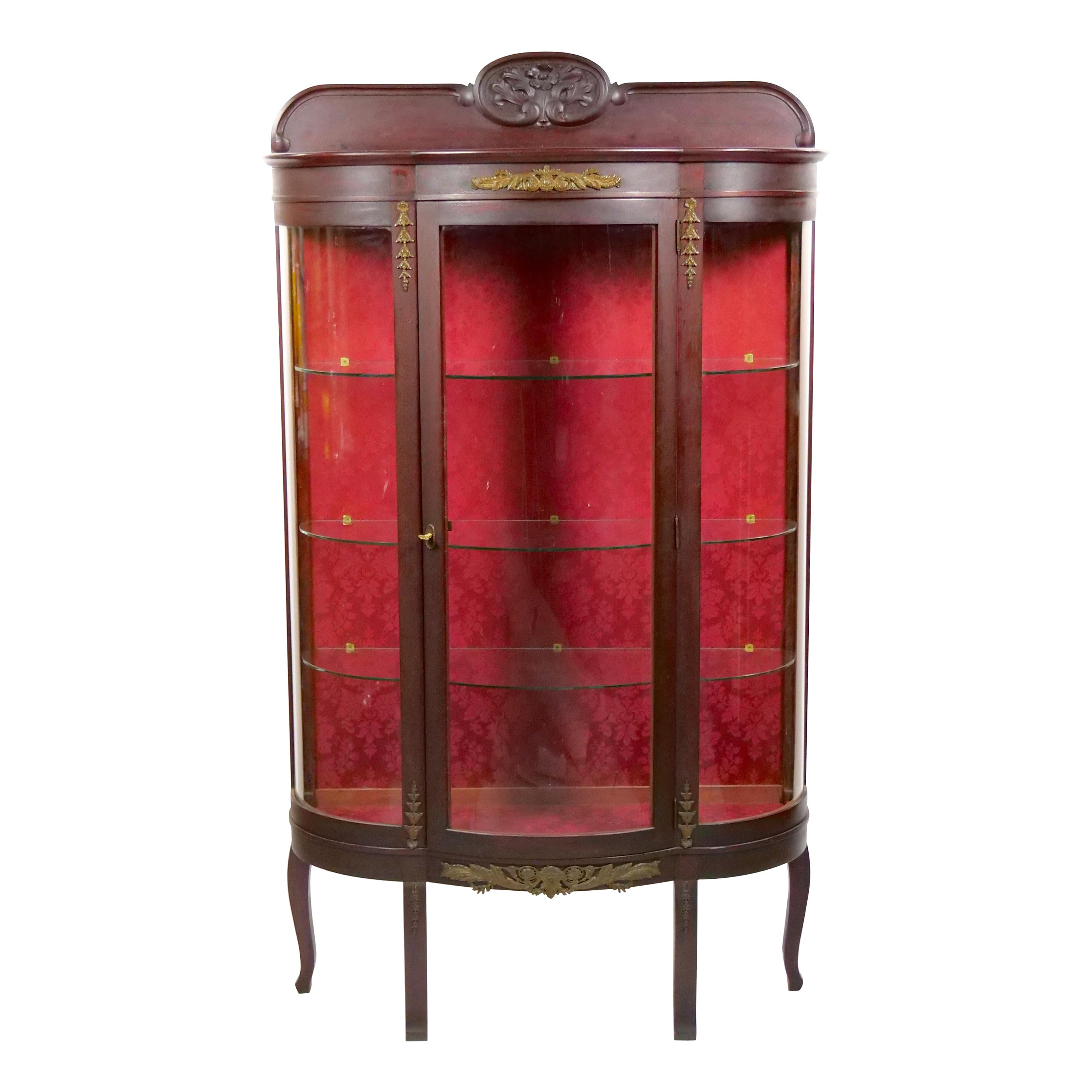 19th Century French Demilune Vitrine Display Cabinet For Sale