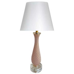Pink Barovier & Toso Murano Glass Table Lamp