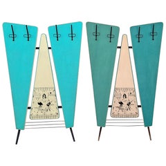 Retro  Two Italian Mid-Century  Wall Coat Racks 