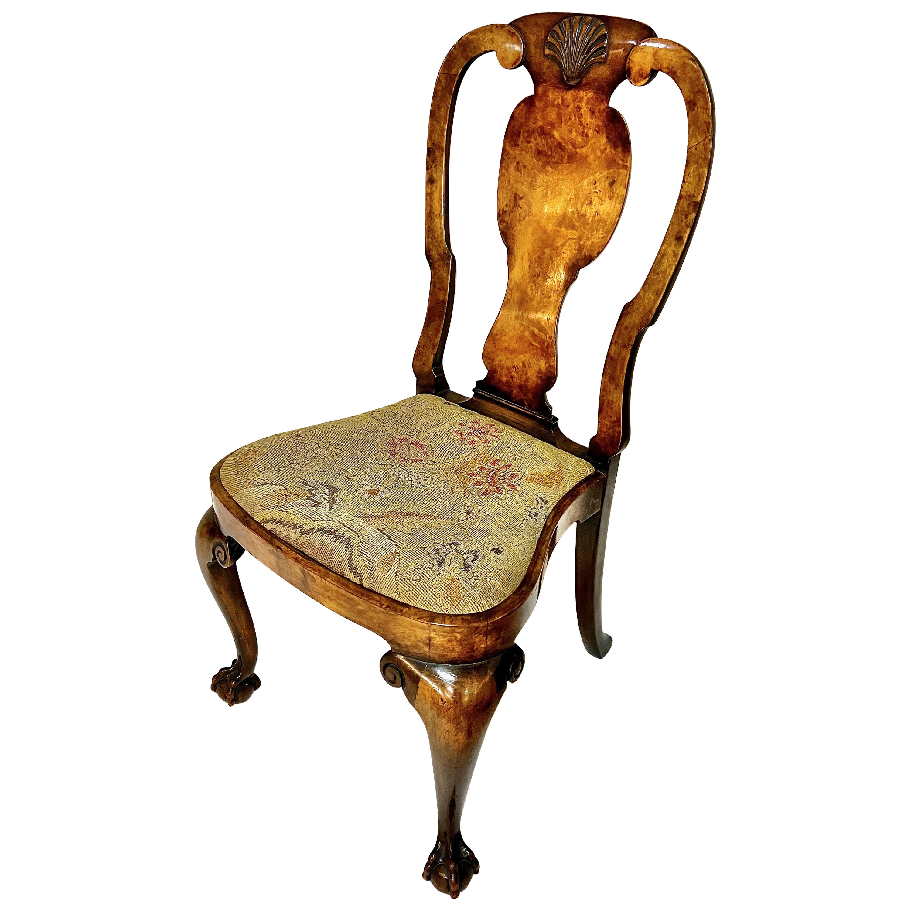 Queen Anne Balloon Back Side Chair, c. 1730-1750 For Sale