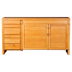 Pierre Chapo R13 High Sideboard in Elm Wood by French Manufacture 1960s