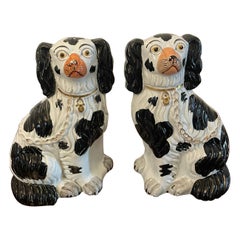 Pair of Antique Victorian Quality Staffordshire Dogs 