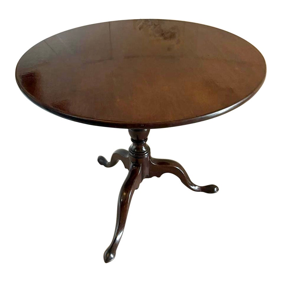 Large Antique George III Quality Mahogany Tripod Table  For Sale