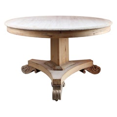 Large Antique Round Bleached Centre Table in Palladian Style. English C.1835
