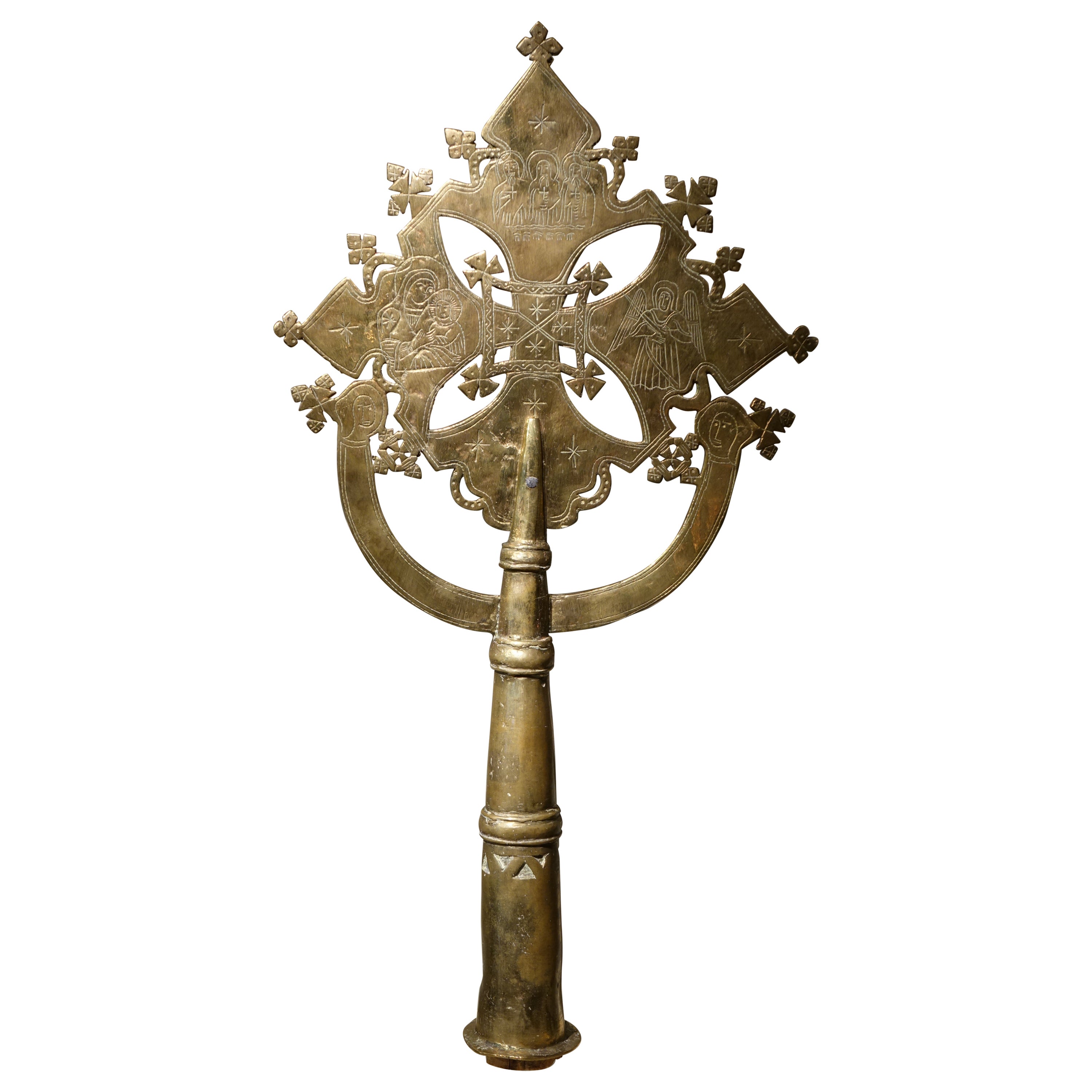 Large brass Coptic cross, Ethiopia, late 18th Century