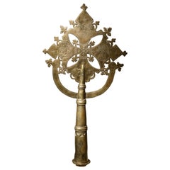 Large brass Coptic cross, Ethiopia, late 18th Century