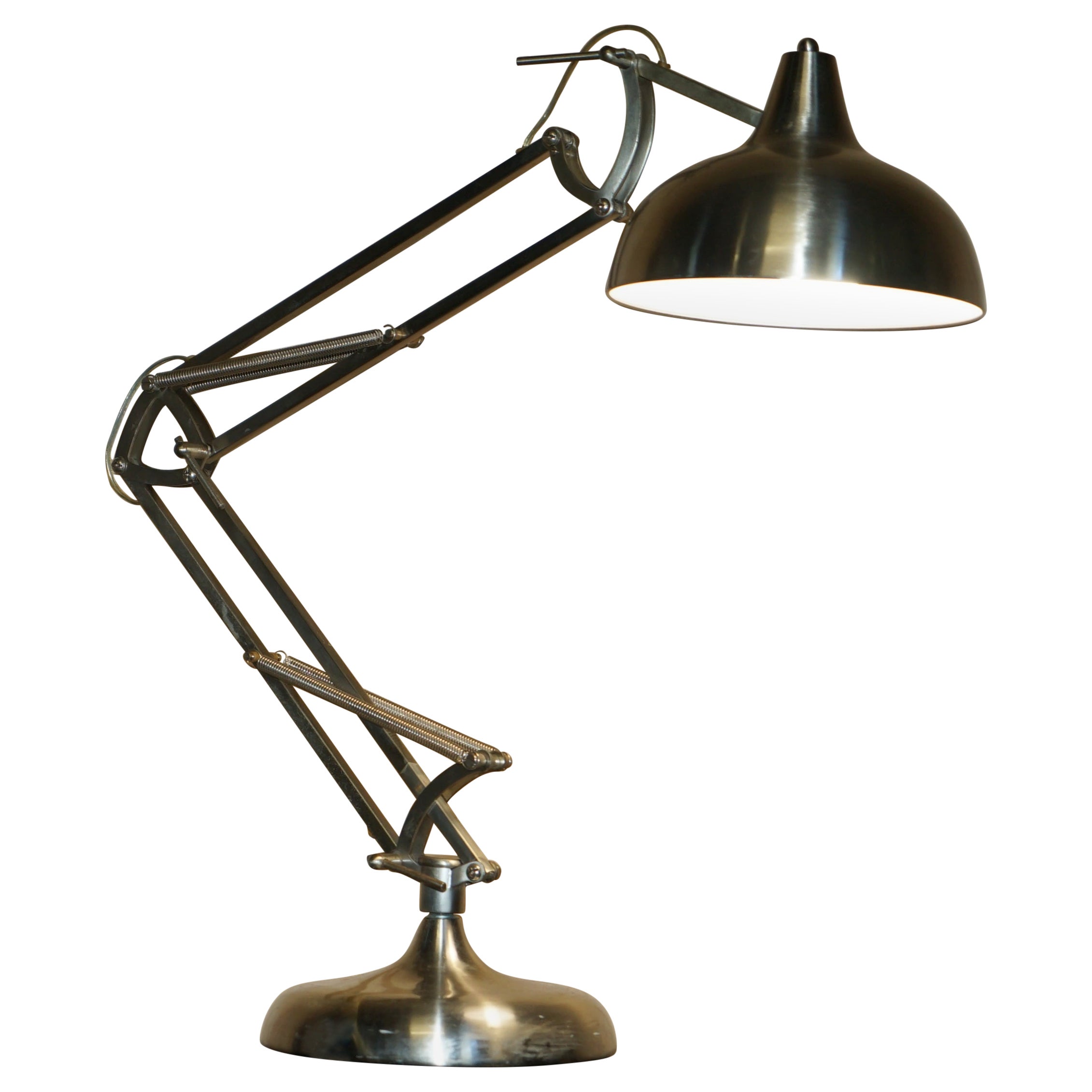 EXTRA LARGE MiD CENTURY MODERN ANGLEPOISE ARTICULATED TABLE LAMP FROM NICE For Sale