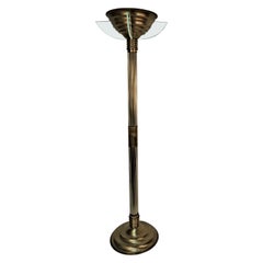 French 1920's Bronze and Glass Art Deco Floor Lamp by Atelier Petitot 