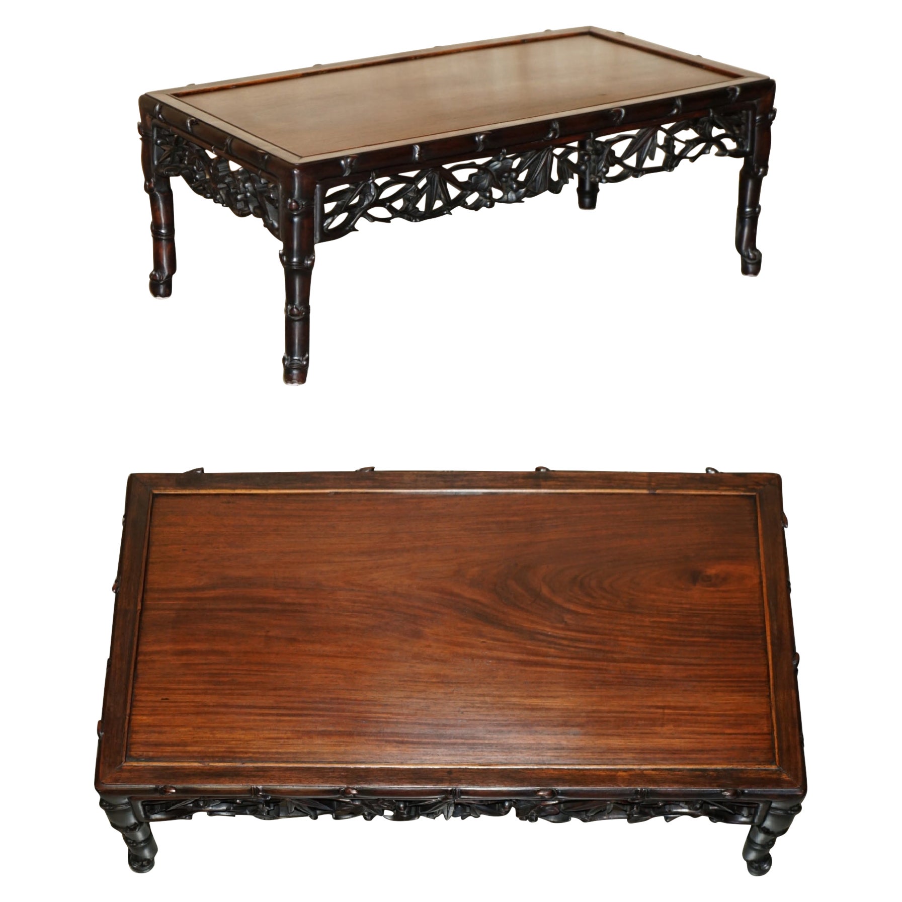 FINE ANTIQUE 19TH CENTURY ORIENTAL CHiNESE OPIUM LOW PADOUK COFFEE & TEA TABLE For Sale