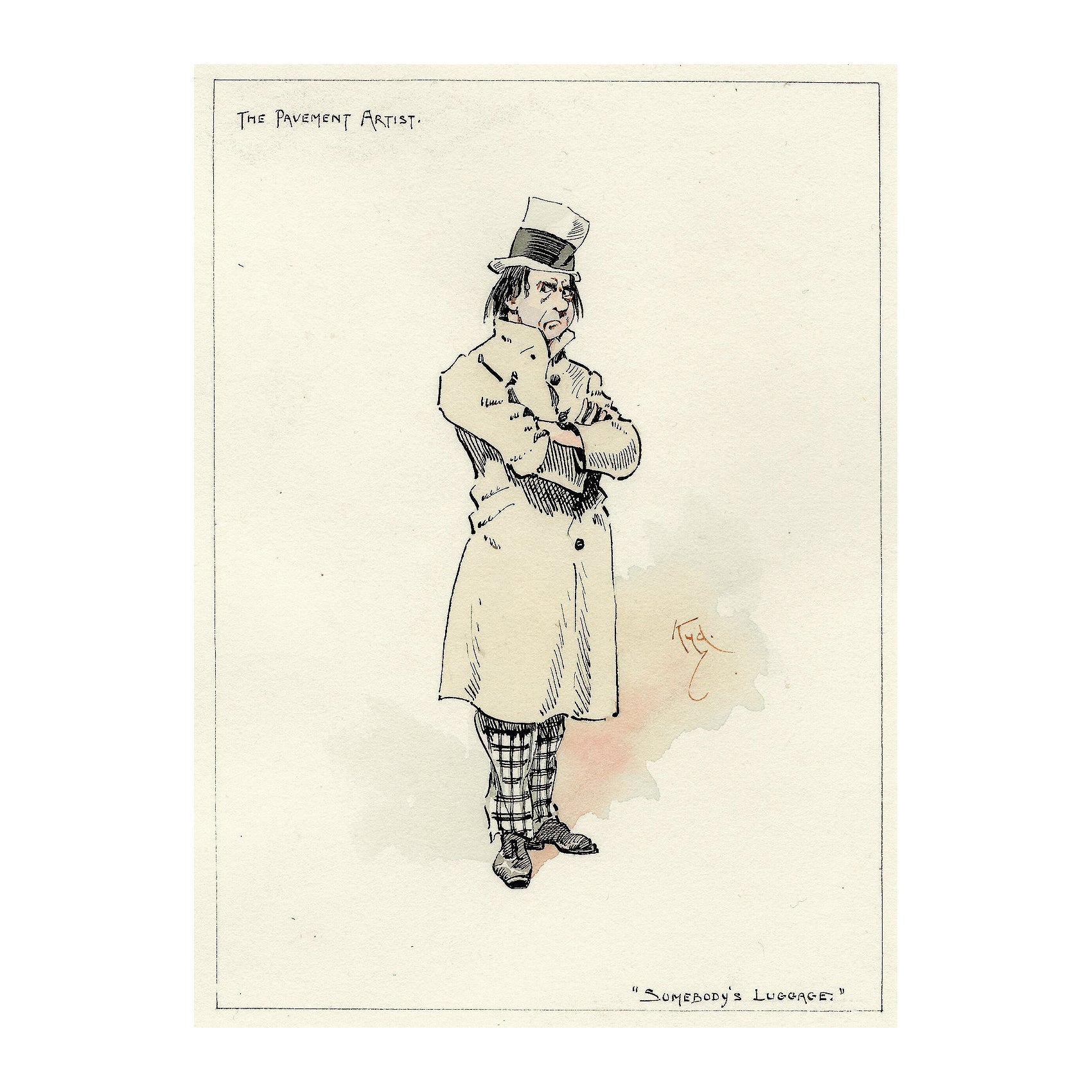 Joseph Clarke (KYD) - DICKENS - The Pavement Artist - ORIGINAL SKETCH en vente