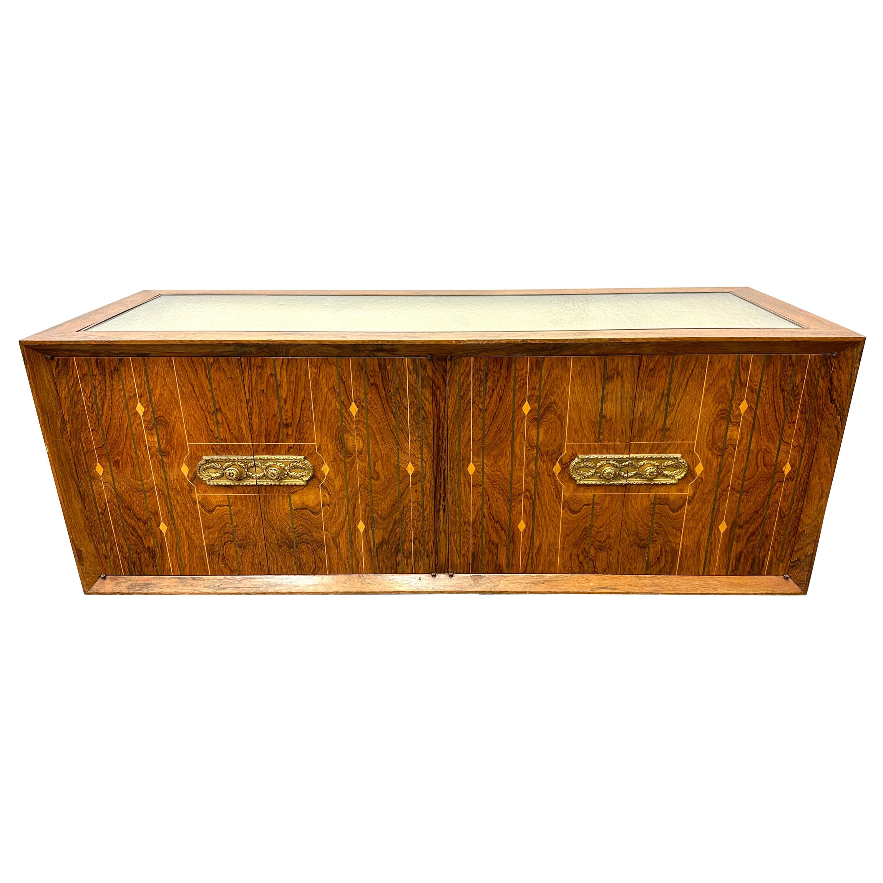 Inlaid Rosewood Wall-Mount Sideboard, by David Wider Associates For Sale