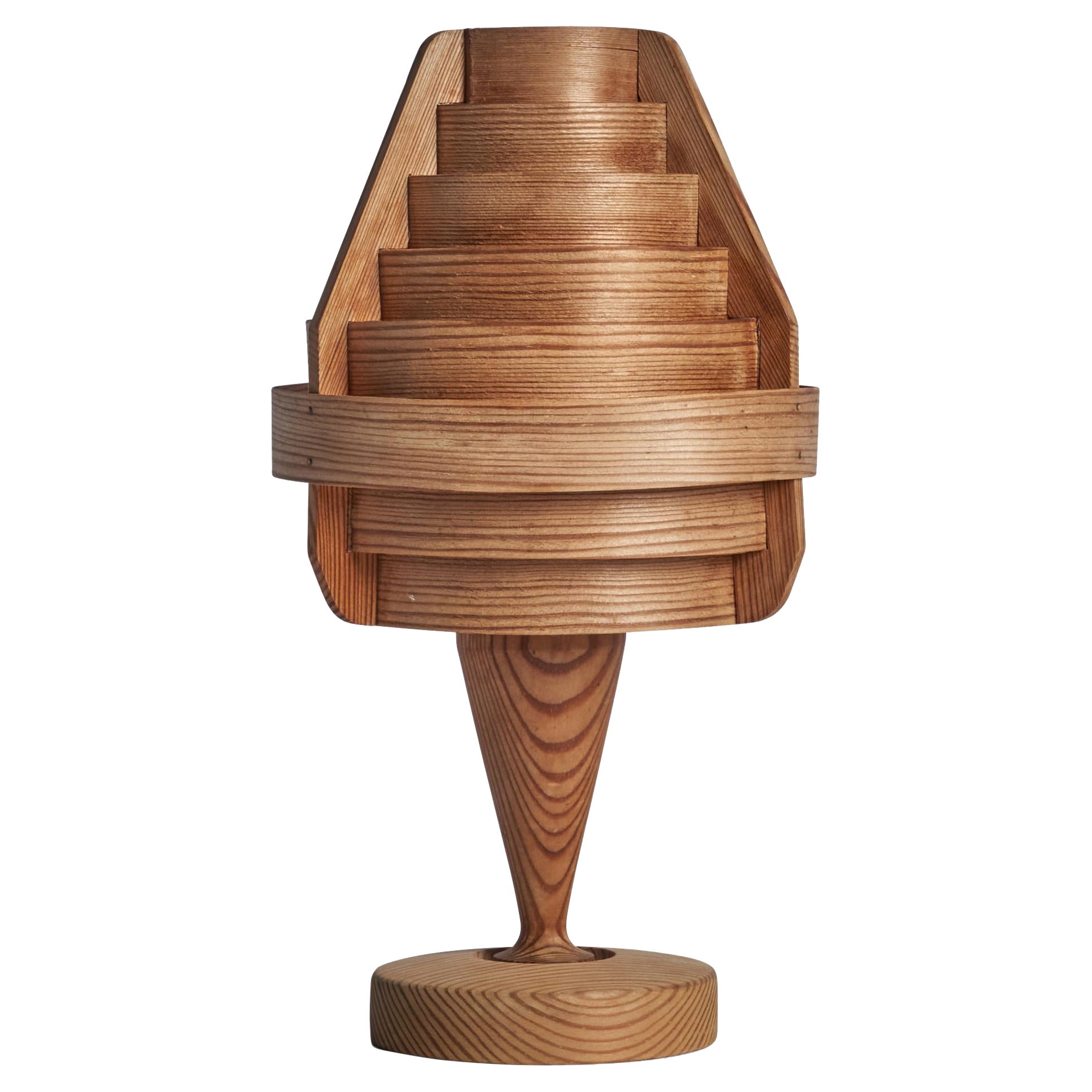 Hans-Agne Jakobsson, Table Lamp, Pine, Sweden, 1970s For Sale