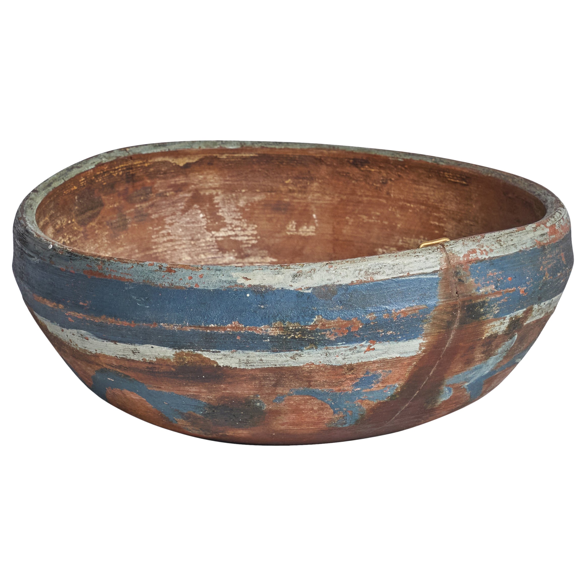 Swedish Craft, Small Bowl, Painted Wood, Sweden, 19th Century For Sale