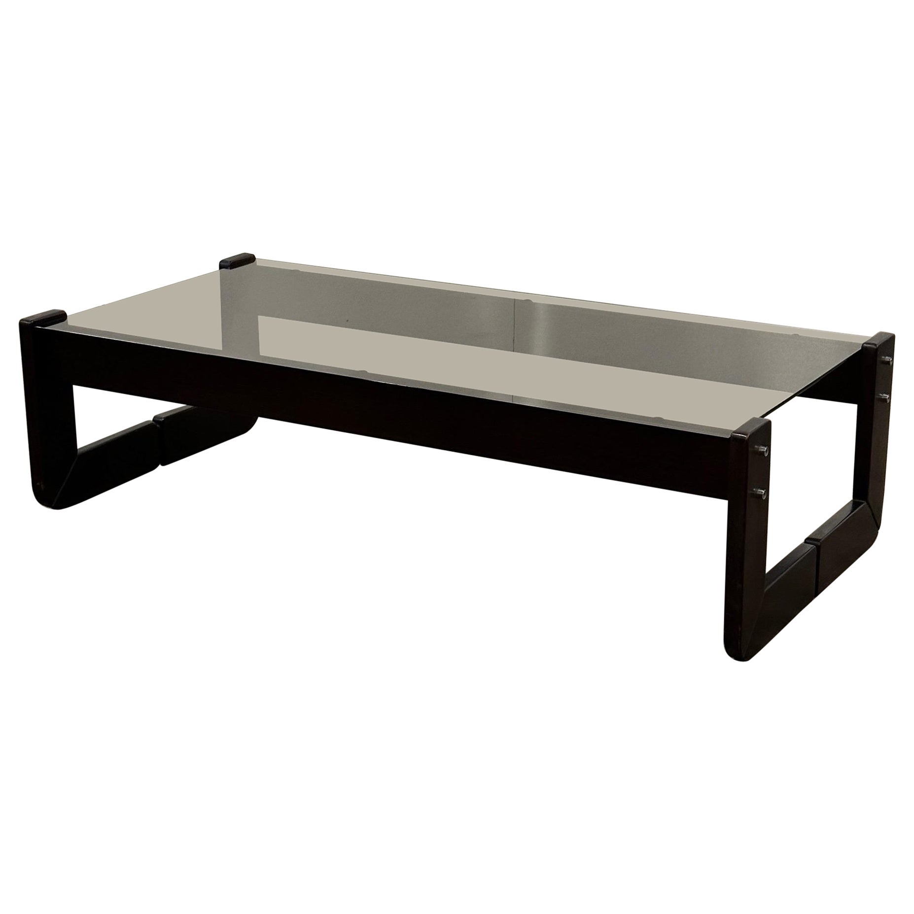 Brazilian Smoked Glass Coffee Table by Percival Lafer For Sale