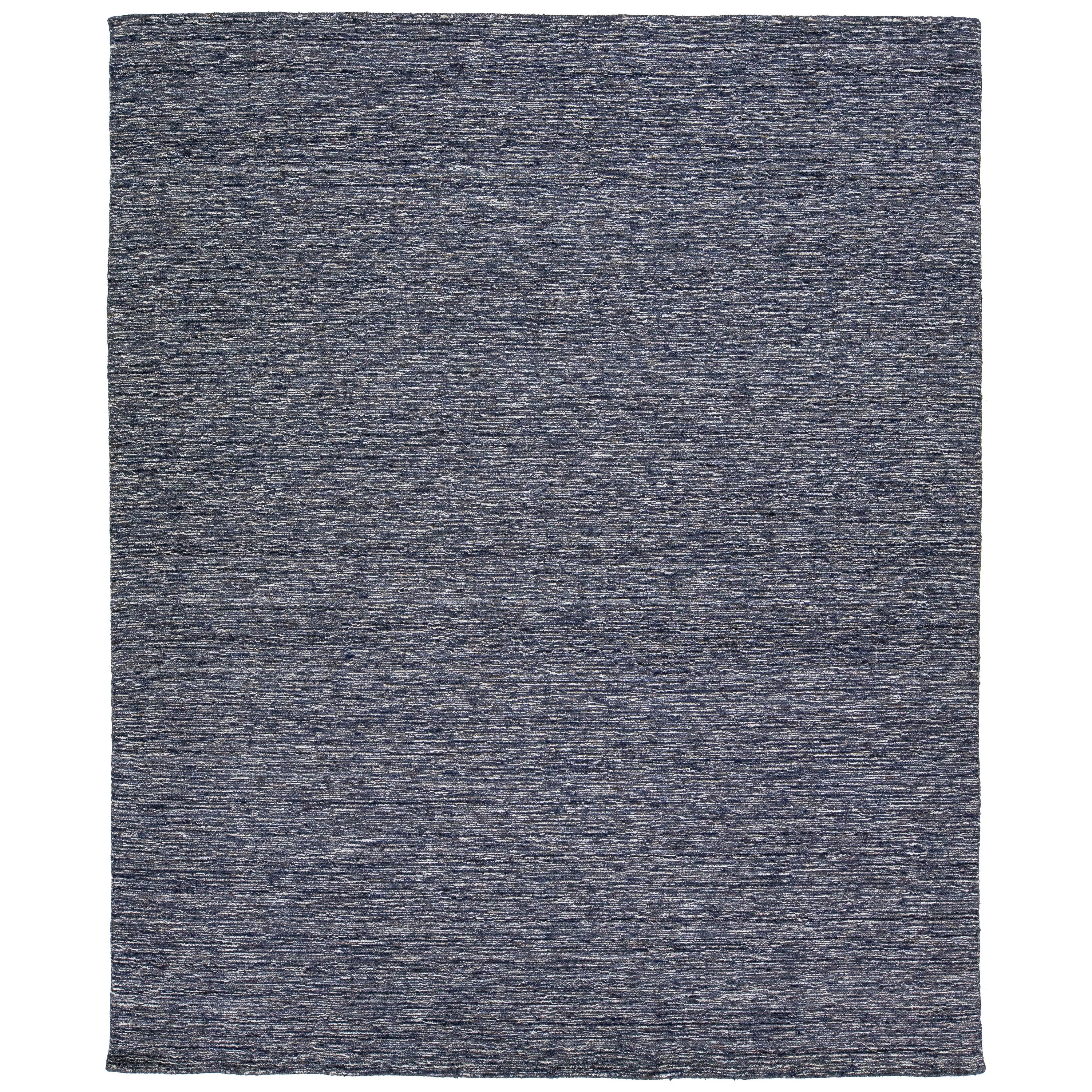 Modern Texture Handmade Wool Rug In Navy Blue Color  im Angebot