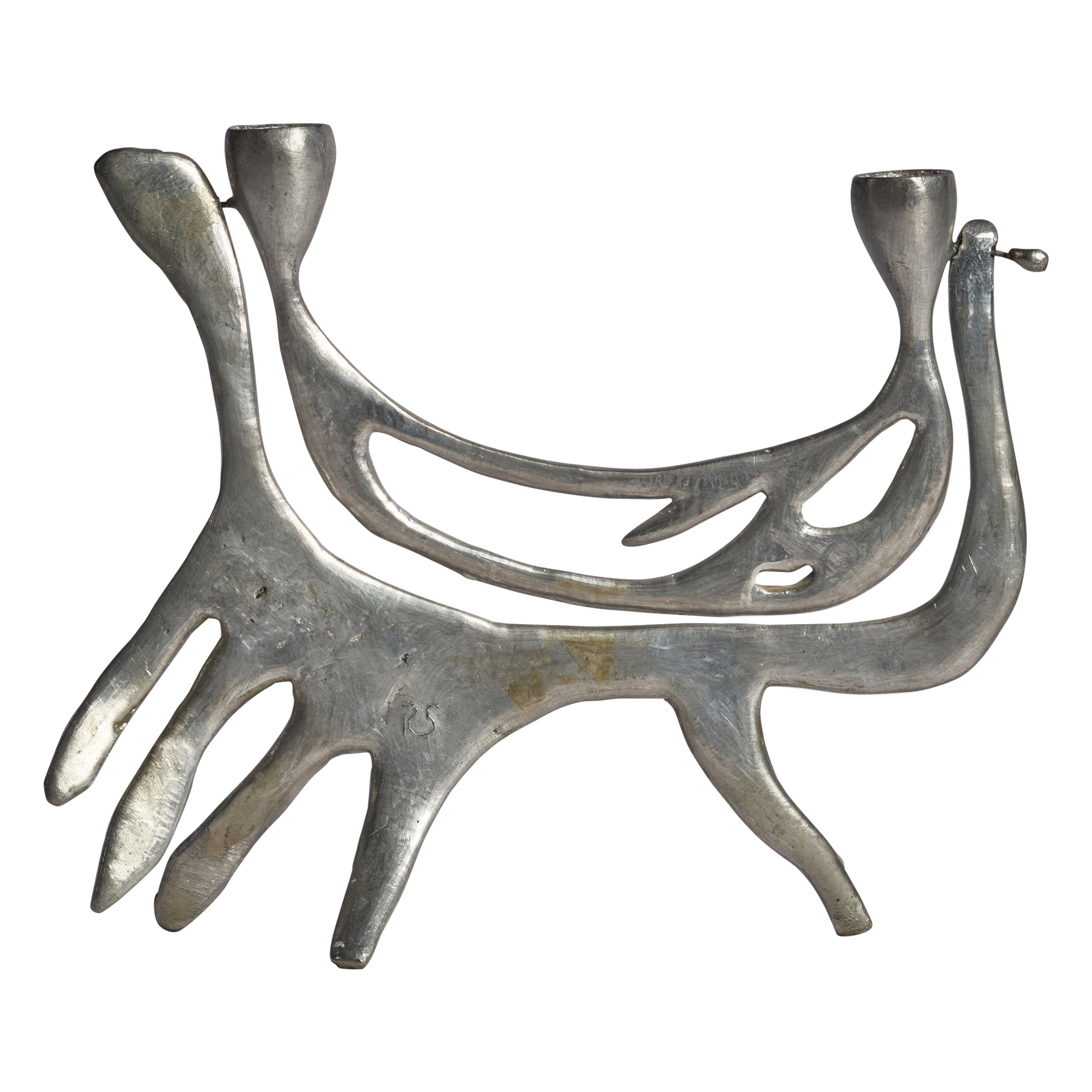 Rolf Swedberg, Candelabra, Pewter, Sweden, 1970s For Sale