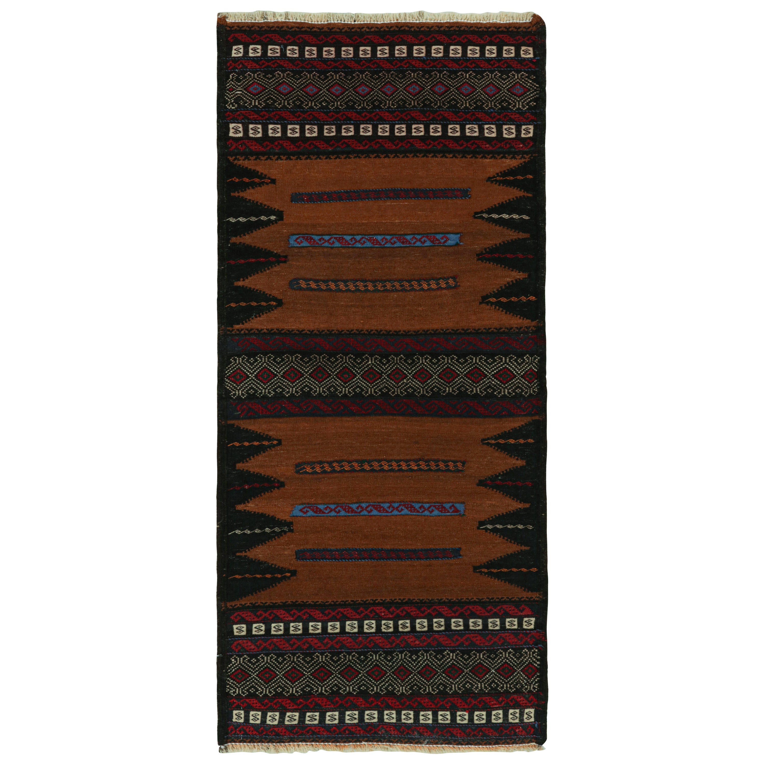 Vintage Afghan Baluch Kilim Runner Rug, with Geometric Patterns from Rug & Kilim For Sale