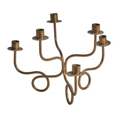 Josef Frank, Candelabra, Brass, Sweden, 1940s