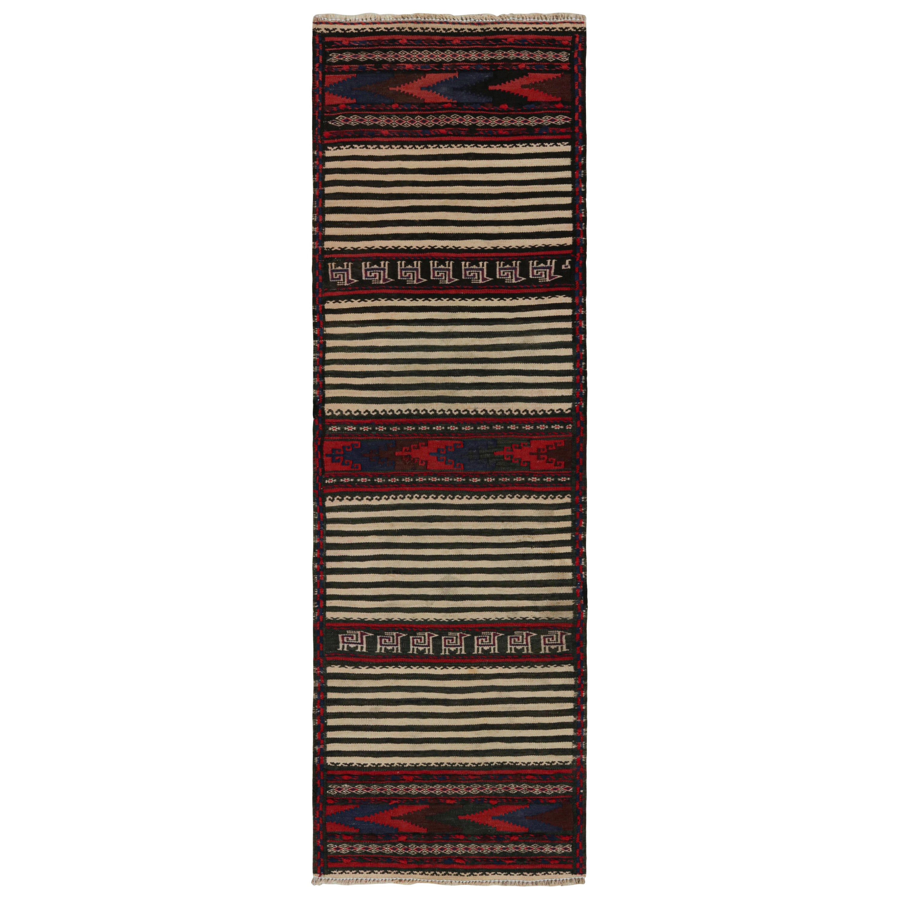 Vintage Afghan Baluch Kilim Runner Rug, with Geometric Patterns from Rug & Kilim For Sale