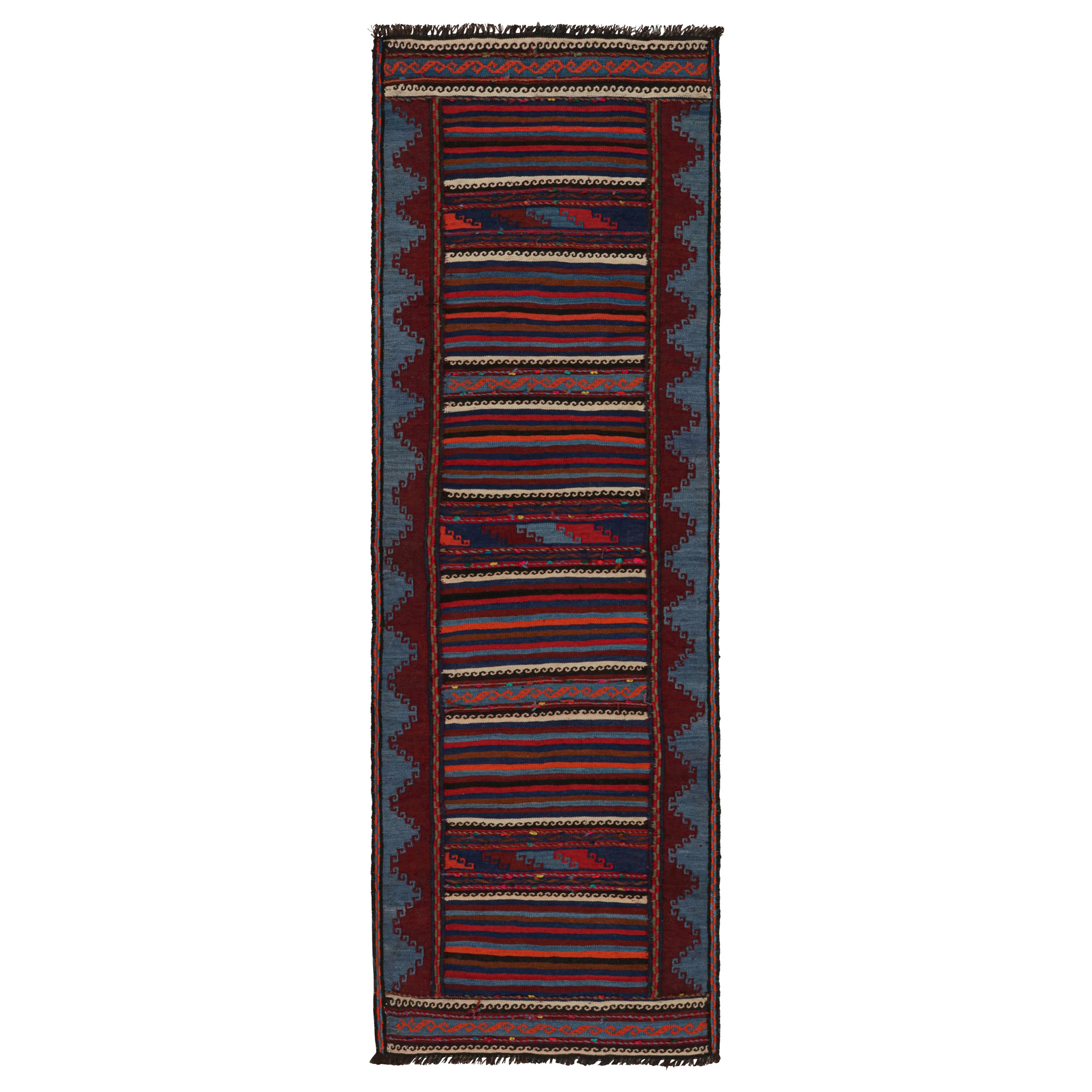 Vintage Afghan Baluch Kilim Runner Rug, with Geometric Patterns from Rug & Kilim For Sale