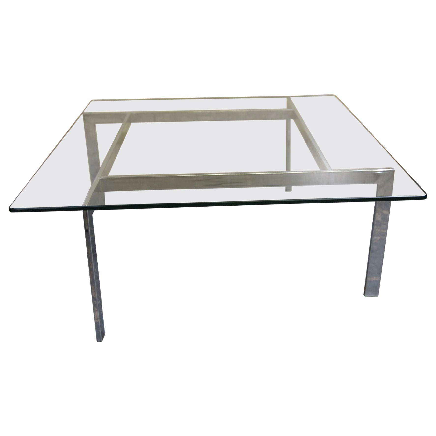 Chrome and Glass Coffee table in the manner of Milo Baughman For Sale