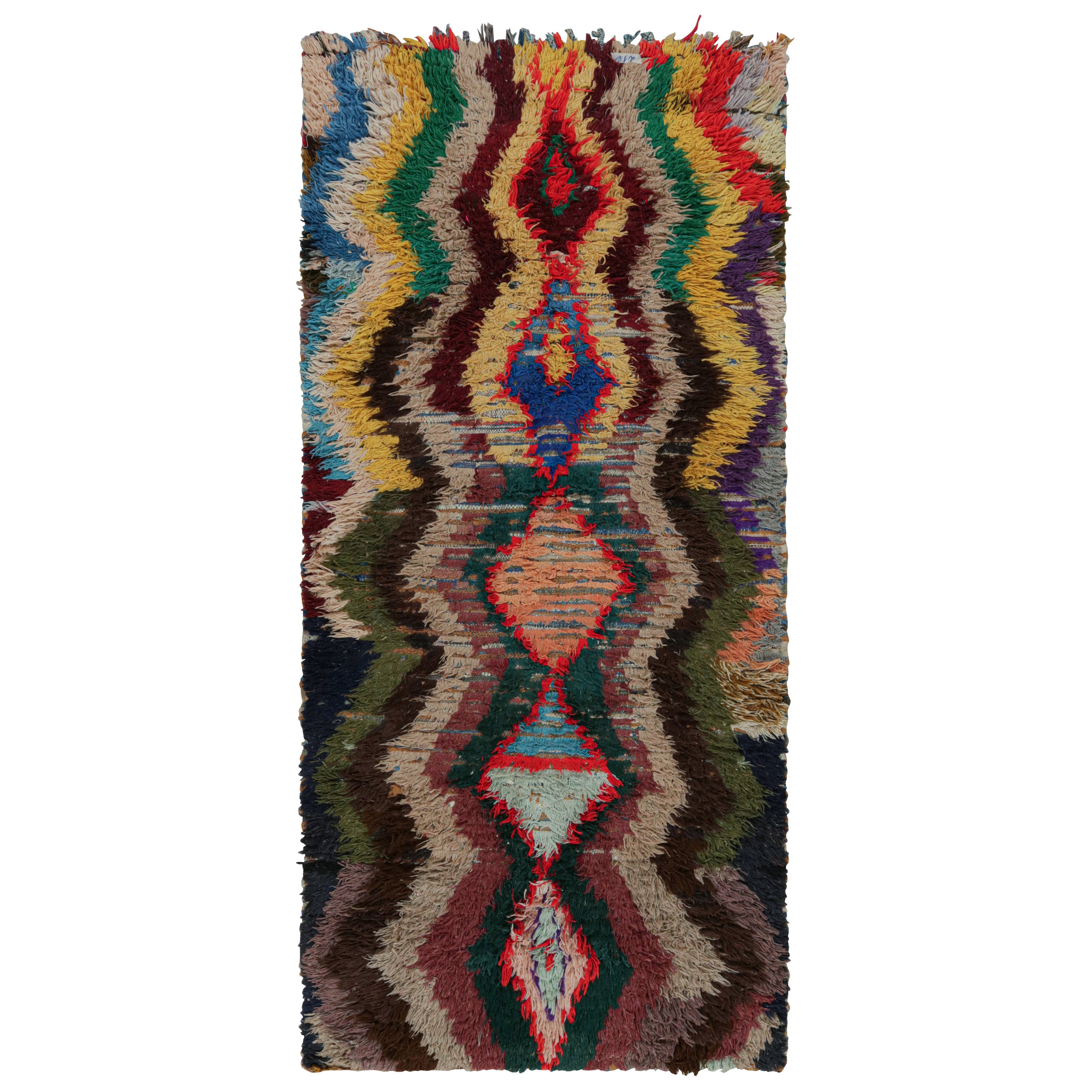 Vintage Azilal Moroccan Runner Rug, with Diamond Patterns from Rug & Kilim For Sale