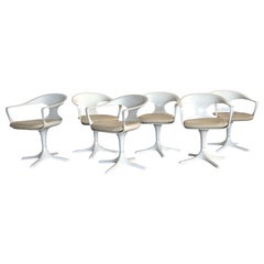 Vintage Space Age Swivel Dining Room Chairs by Konrad Schäfer, Set of 6, 1960s