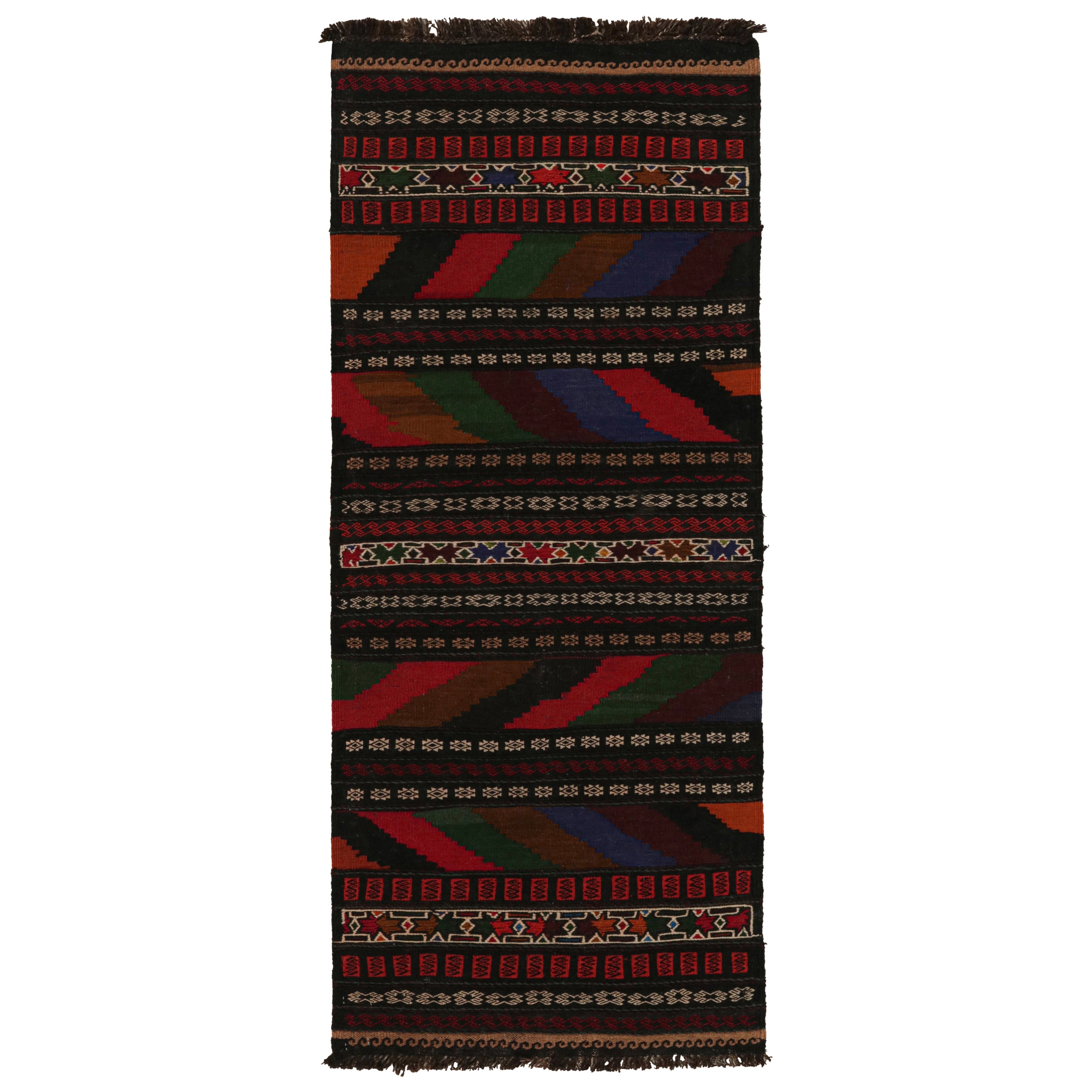 Vintage Afghan Baluch Kilim Runner Rug, with Geometric Patterns from Rug & Kilim For Sale