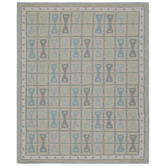 Rug & Kilim's Scandinavian Style Custom rug with Hourglass Geometric Patterns (tapis sur mesure de style scandinave avec des motifs géométriques en forme de sablier)