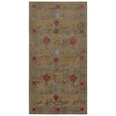 Rug & Kilim's spanischer Teppich im europäischen Stil in Beige mit Blumenmustern Bilbao