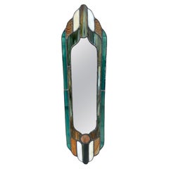 Miroir en vitrail français Circa 1950