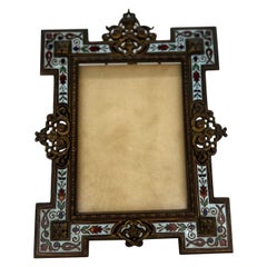 Antique French Champleve Enamel Picture Frame C. 1890