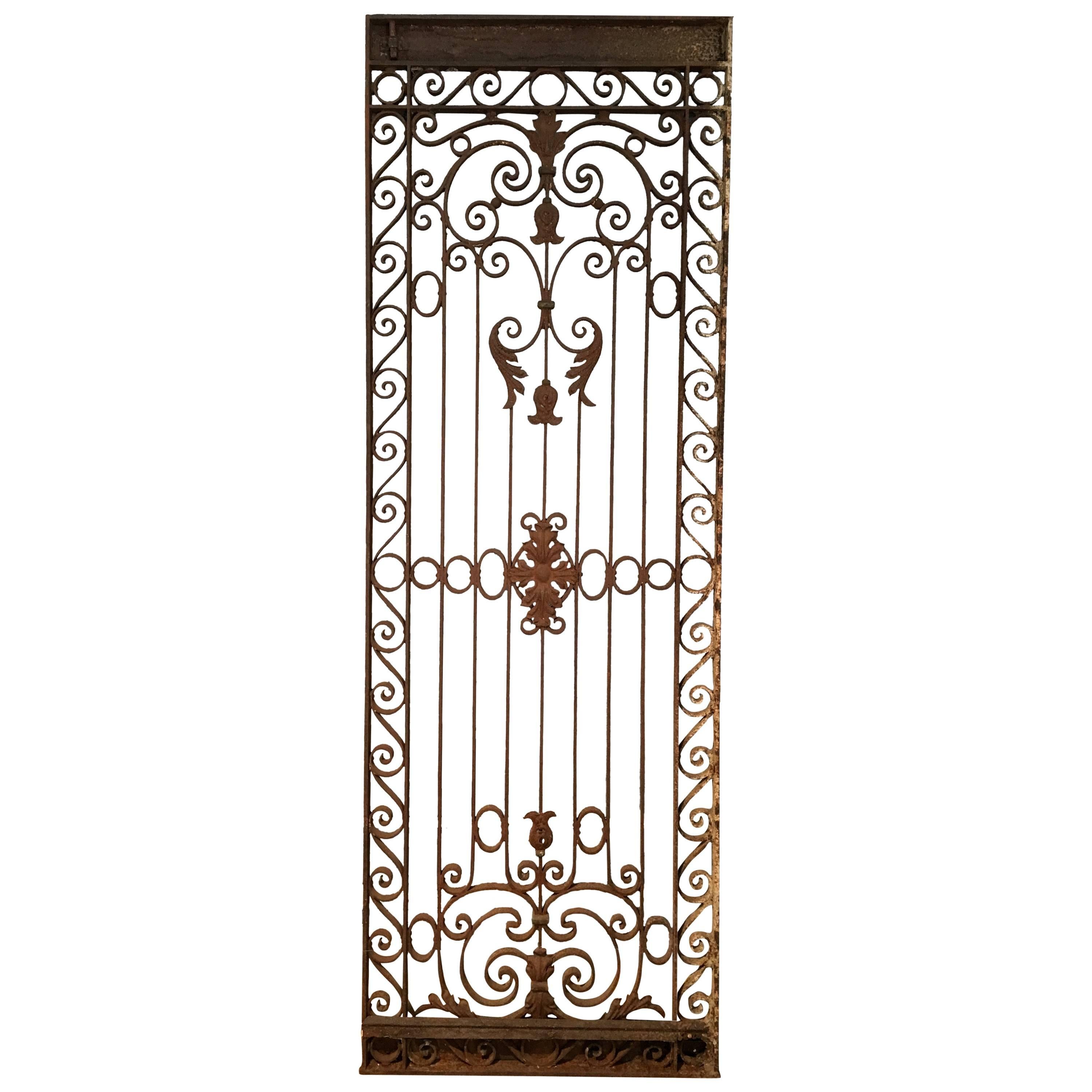 Very Tall 19th Century French Wrought Iron Gate