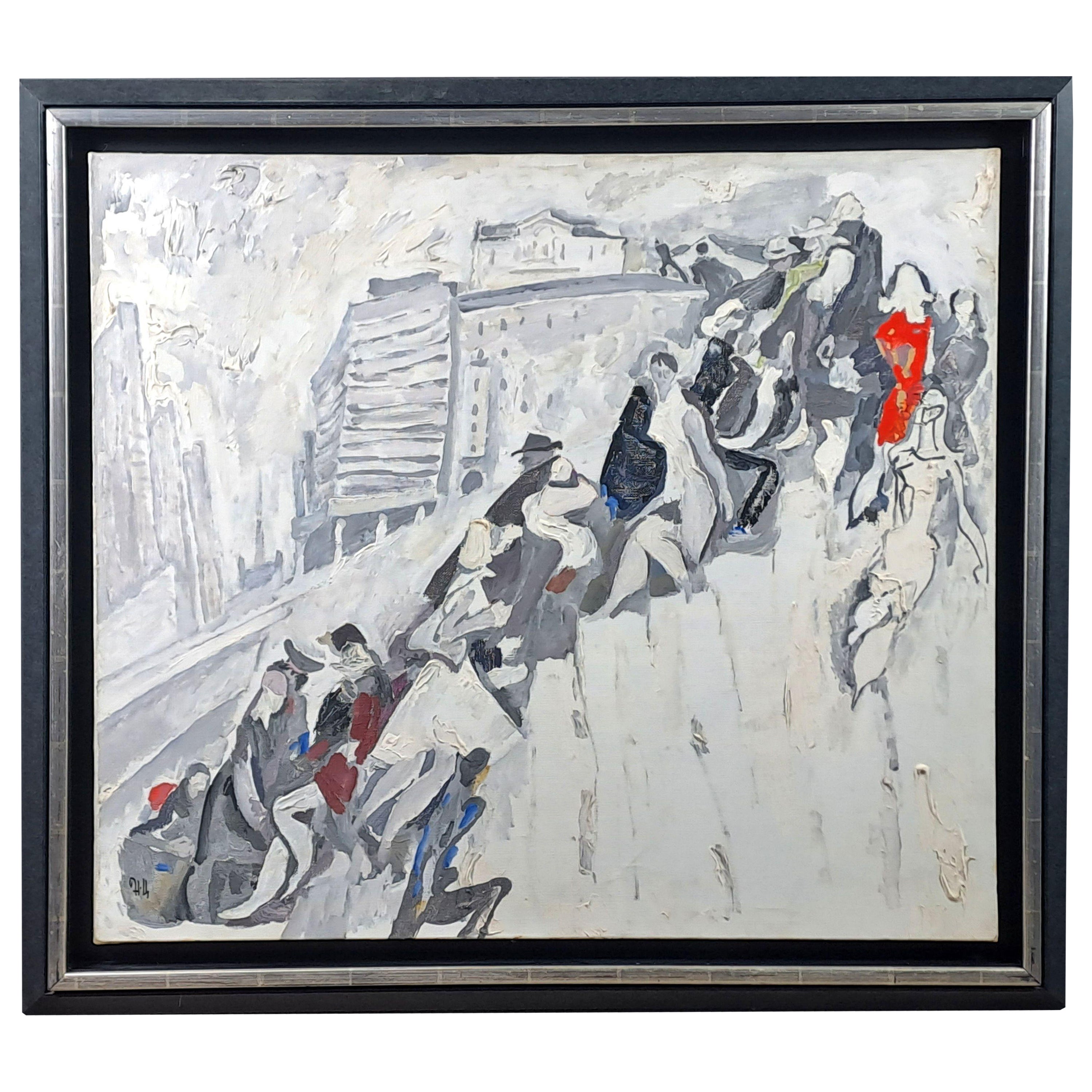 Naum Zeitlin (1909-1997) - Huile sur toile datée et signée - The Staircase