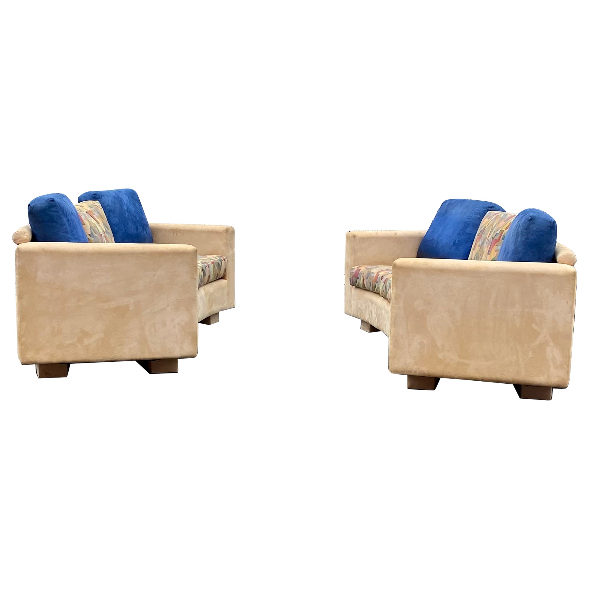 1990s Weiman Curved Abstract Sofas, Set of 2 For Sale