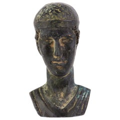 Antique Ancient Roman Bronze Senatorial Bust ca. 300 AD