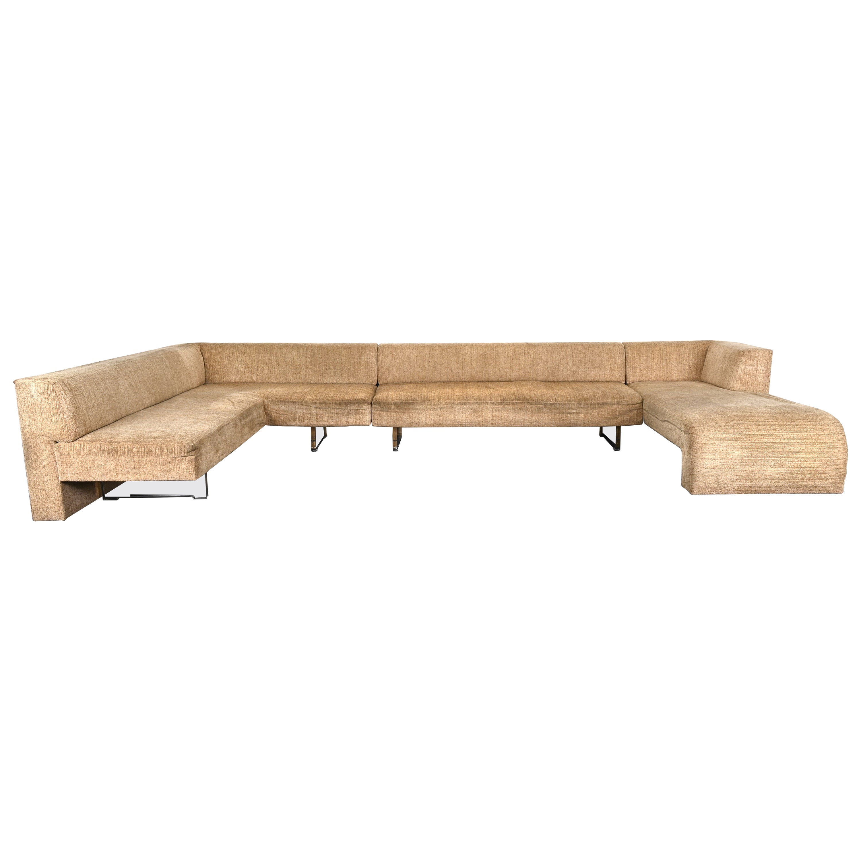 Monumental Sectional Sofa Designed by Vladimir Kagan, 1970s For Sale