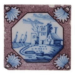 Antique Dutch hand painted tile