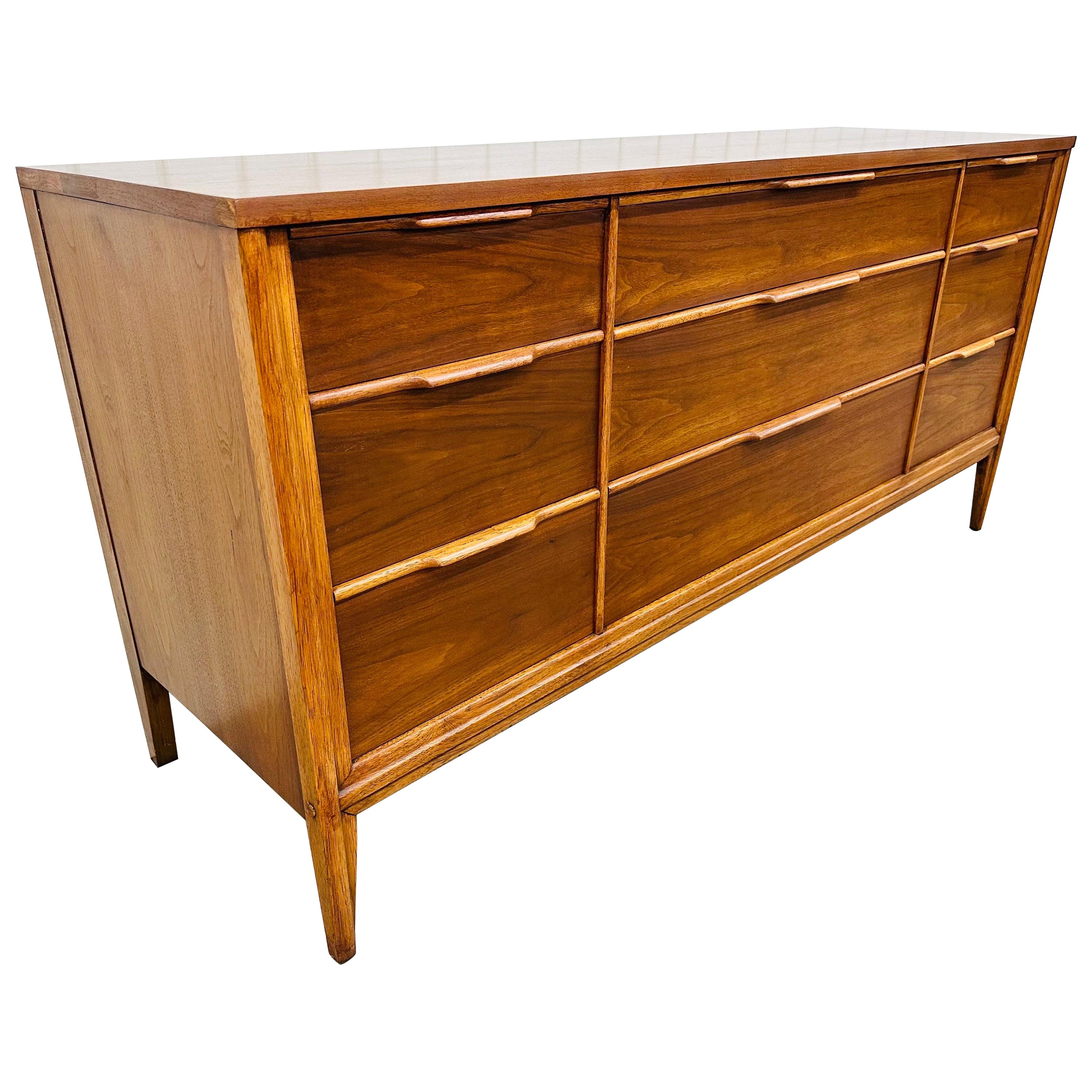 Mid-Century Modern Kent Coffey “Carefree” Walnut Dresser For Sale