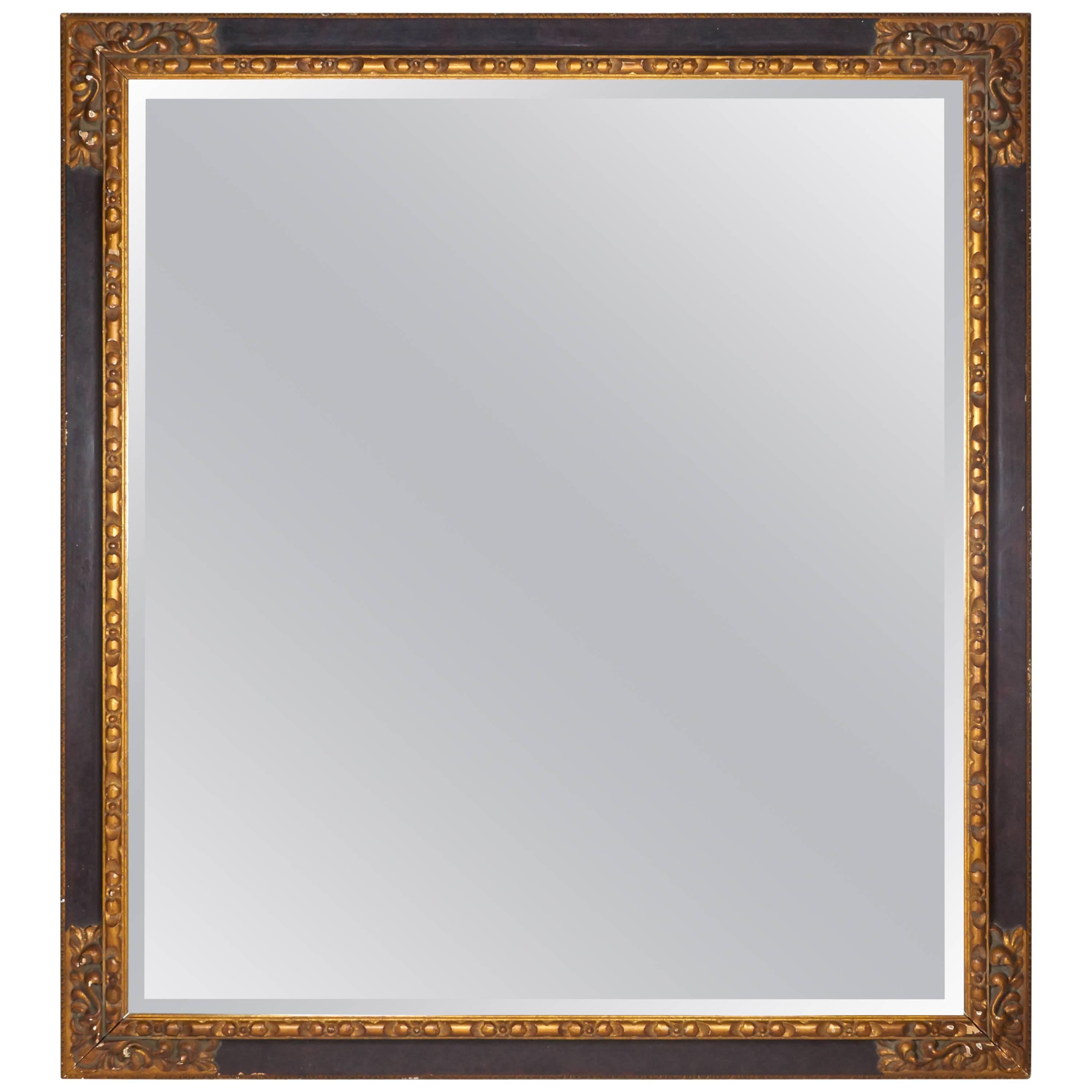 20th Century Antique Ornate Wood Frame Wall Mirror For Sale