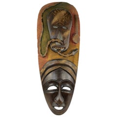 Vintage Wooden Mask, Mid-20th Century