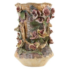 Retro Terracotta Flower Vase, Mid-20th Century 
