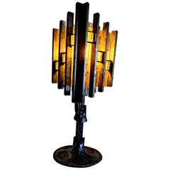 Italian Brutalist Table Lamp Attributed to Biancardi and Jordan Arte  