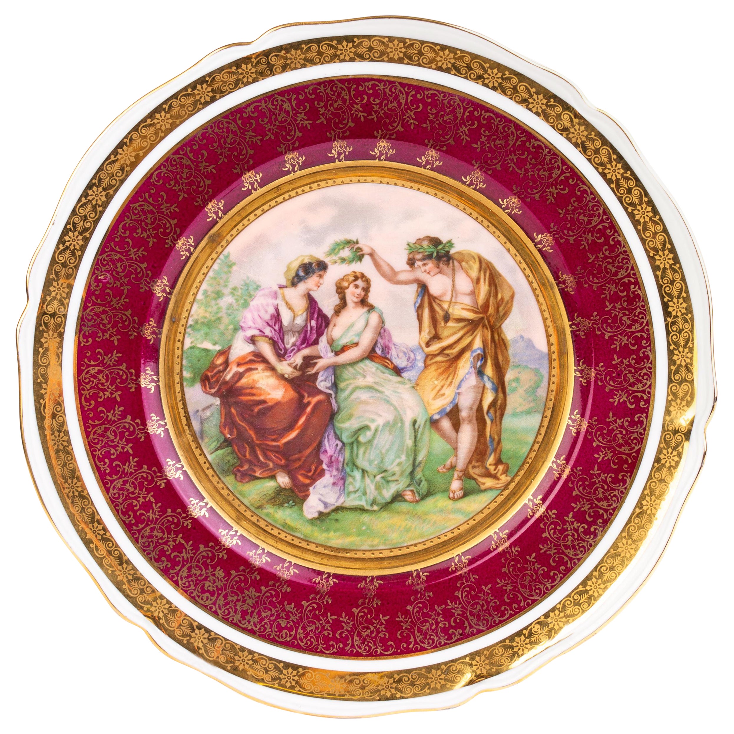Assiette de cabinet en porcelaine fine royale de Vienne 