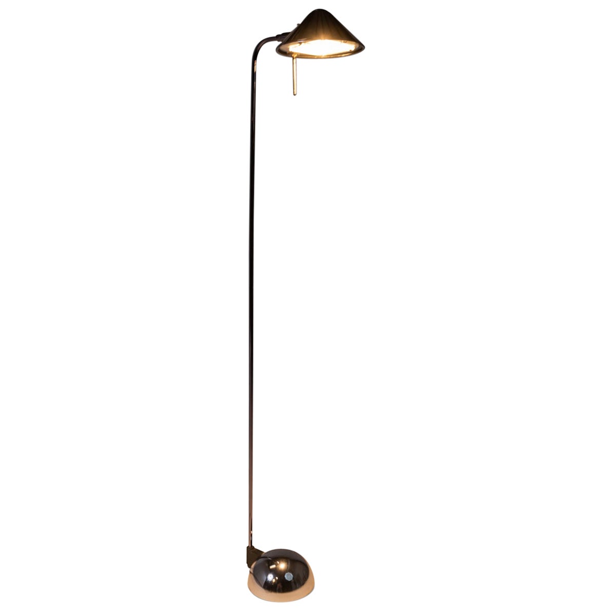 Floor Lamp in Midnight Chrome by Robert Sonneman for George Kovacs, USA, c. 1987 For Sale